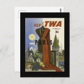 Paris, Vintage Travel Poster, Postkarte (Vorne/Hinten)