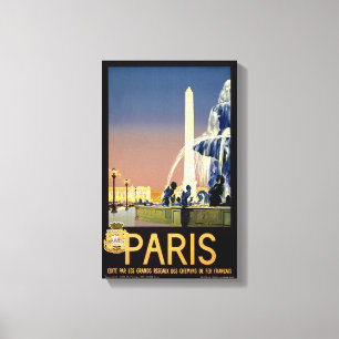 Paris Vintage Travel Poster wiederhergestellt Leinwanddruck
