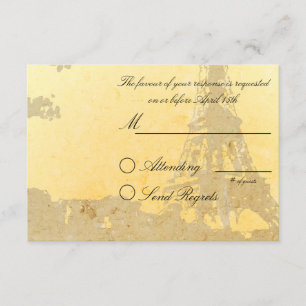 Paris Vintage Wedding RSVP Card Karte