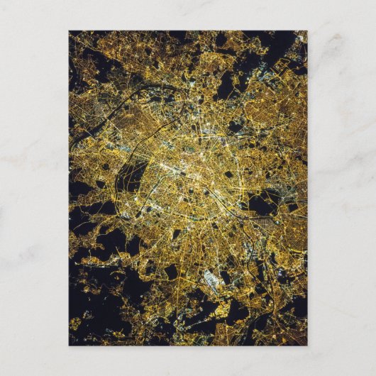Paris vue du ciel la nuit postkarte (Vorderseite)