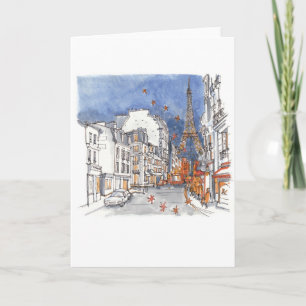 Paris während der Weihnachtszeit Feiertagskarte