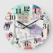 Paris Wall Clock Große Wanduhr (Vorderseite)