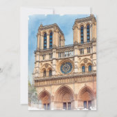 Paris Wasserfarbe-Skyline Save-the-Date Einladung (Rückseite)