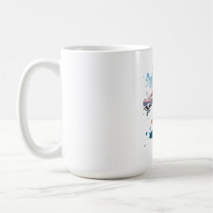 Paris-Wasserfarbe-Splash-Art-Tasse Eiffelturm Kaffeetasse