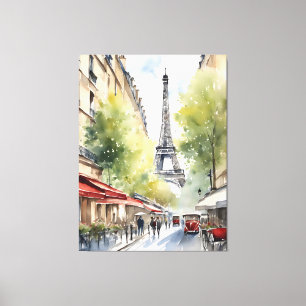 Paris Wasserfarbenart Leinwanddruck