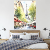 Paris Wasserfarbenart Leinwanddruck (Insitu (Schlafzimmer))