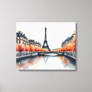 Paris Wasserfarbenart Leinwanddruck