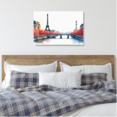 Paris Wasserfarbenart Leinwanddruck (Insitu (Schlafzimmer))