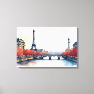 Paris Wasserfarbenart Leinwanddruck