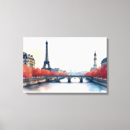 Paris Wasserfarbenart Leinwanddruck (Vorderseite)