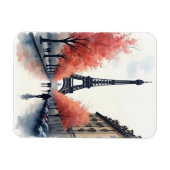 Paris Wasserfarbenart Magnet (Horizontal)