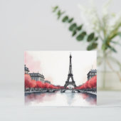 Paris Wasserfarbenart Postkarte (Stehend Vorderseite)