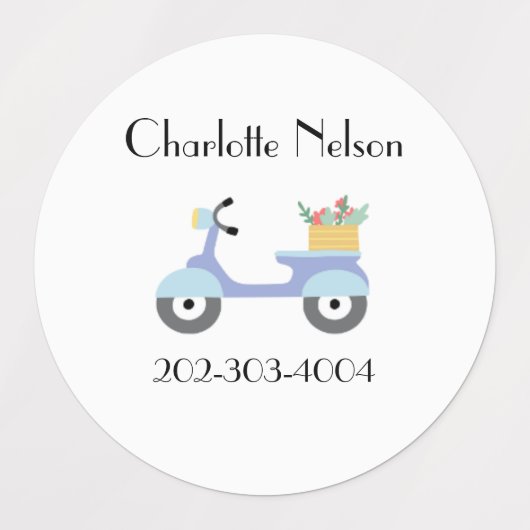 Paris Waterproof Circle Sticker Name Labels (Design 2)