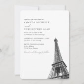 Paris Wedding Custom Eiffel Tower Foto Einladung (Vorderseite)