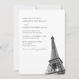 Paris Wedding Custom Eiffel Tower Foto Einladung
