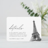 Paris Wedding Details Enclosure Card Begleitkarte (Stehend Vorderseite)