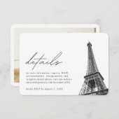 Paris Wedding Details Enclosure Card Begleitkarte (Vorne/Hinten)