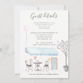 Paris Wedding Guest Details Aquarellfarben Einladung (Vorderseite)