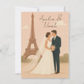 Paris Wedding Invitation | Elegant Eiffel Tower  Einladung (Vorderseite)