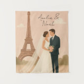 Paris Wedding Invitation | Elegant Eiffel Tower Wandteppich (Vorderseite)