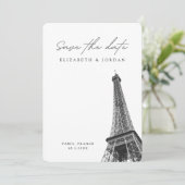 Paris Wedding Minimalistisch Save the Date Einladung (Stehend Vorderseite)