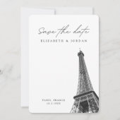 Paris Wedding Minimalistisch Save the Date Einladung (Vorderseite)