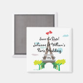 Paris Wedding Save the Date Magnet (Vorderseite/Rückseite)