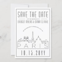 Paris Wedding | Stilisierte Skyline Save the Date