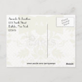 Paris Wedding Theme Vielen Dank Postkarte (Rückseite)