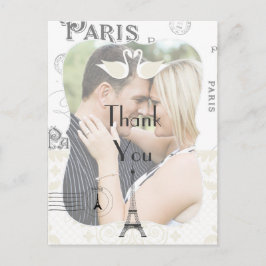 Paris Wedding Theme Vielen Dank Postkarte