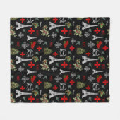 Paris Weihnachten Eiffelturm Schwarz Fleece-Decke Fleecedecke (Vorderseite (Horizontal))