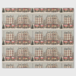 Paris Weihnachten Geschenkpapier