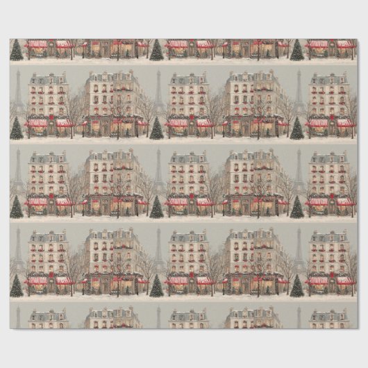 Paris Weihnachten Geschenkpapier (Flach)