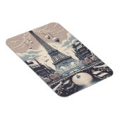 Paris-Weihnachtsposter – Eiffel Tower verschneiter Magnet (Rechte Seite)