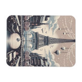 Paris-Weihnachtsposter – Eiffel Tower verschneiter Magnet (Horizontal)
