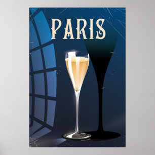 Paris Weintrinken Vintage Reiseposter Poster