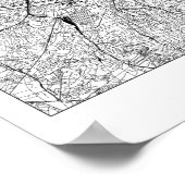 Paris White Map Poster (Ecke)