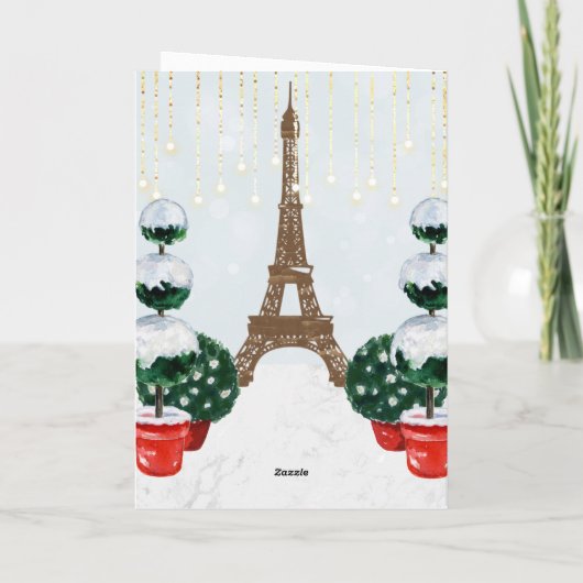 Paris Winter Eiffel Tower Topiary Weihnachten (Rückseite)