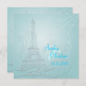 Paris, Winterhochzeit Einladung (Vorne/Hinten)