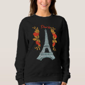 Paris With Autumn Leaves Eiffel Tower in Fall Fren Sweatshirt (Vorderseite)