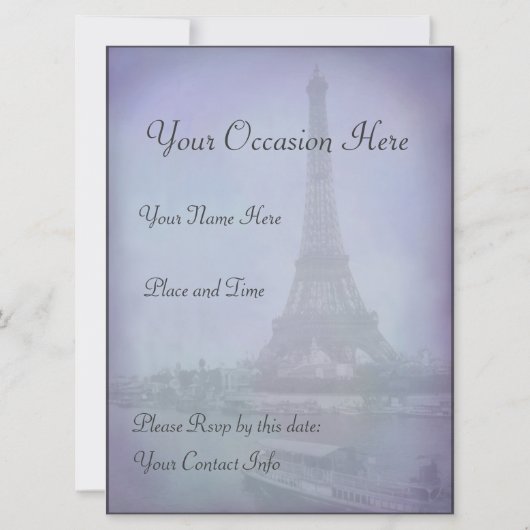 Paris World - Fair-French-Postcard-Einladungen Einladung (Rückseite)