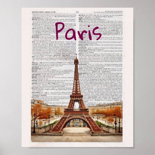 Paris Wörterbuch-Kunstdrucke Poster (Vorne)