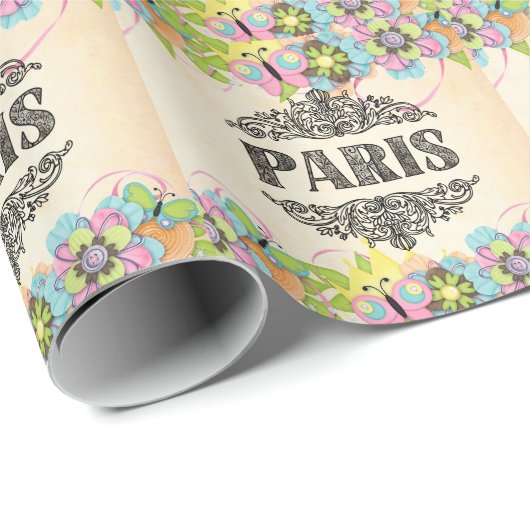 Paris Wrapping Paper Geschenkpapier (Rolleneckpunkt)