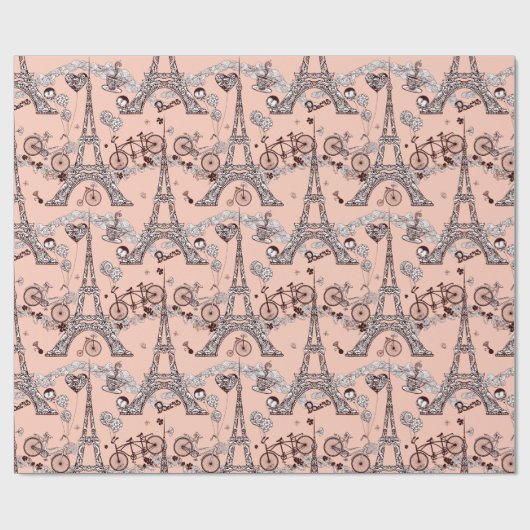 Paris Wrapping Paper Geschenkpapier (Flach)