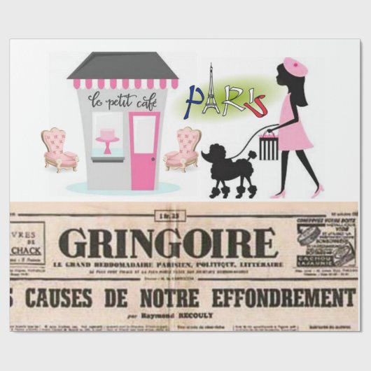 Paris Wrapping Paper Geschenkpapier (Flach)