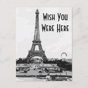 Paris, wünscht, du wärest hier, postkarte