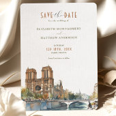 Paris Zielort Save the Date Notre Dame Einladung