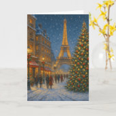 Paris zu Weihnachten Karte (Gelbe Blume)