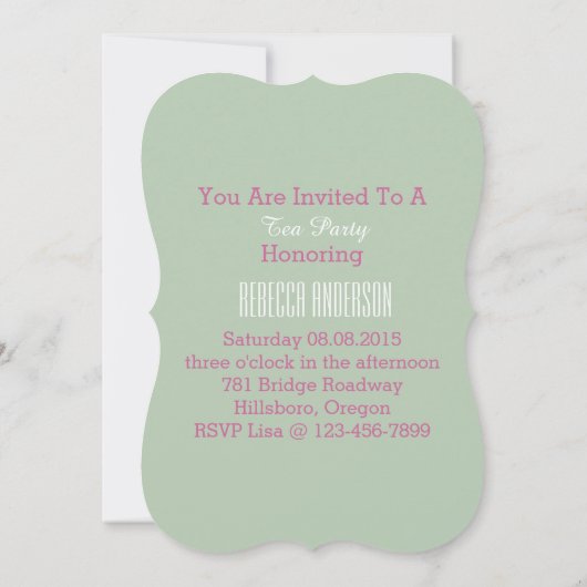 Parisblumenfrühlings-Brautparty-Tee-Party Einladung (Rückseite)