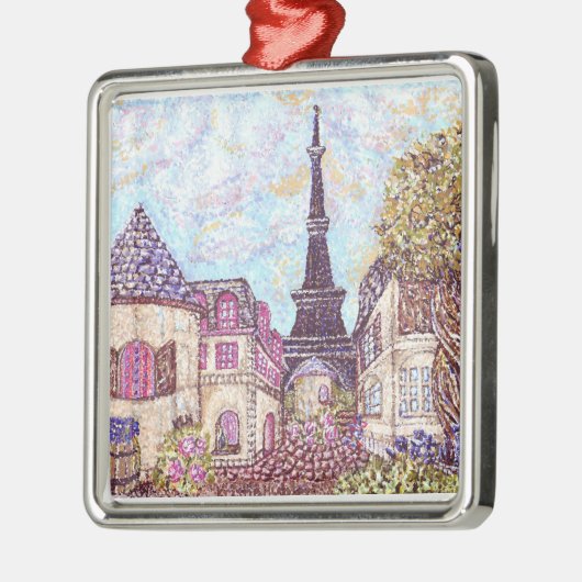 ParisCityscape Pointillismverzierung Kristie Ornament Aus Metall (Links)